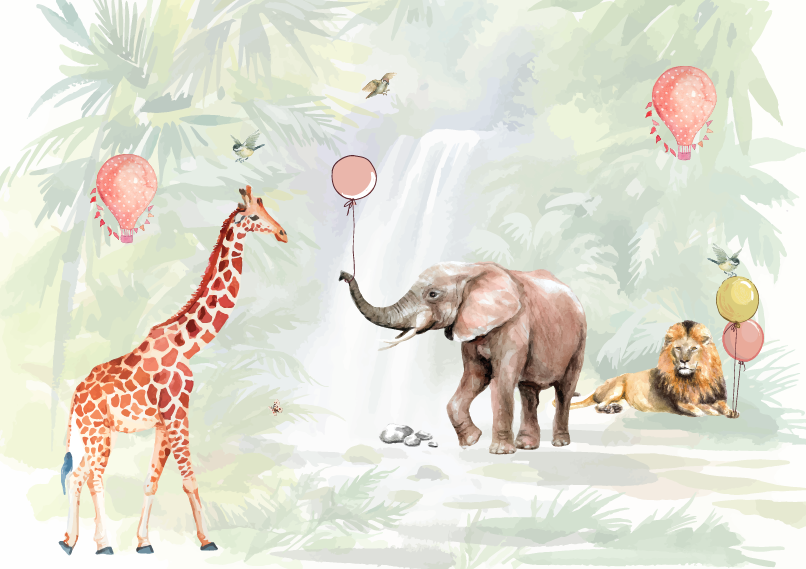 Safari Kids Wallpaper for Girls